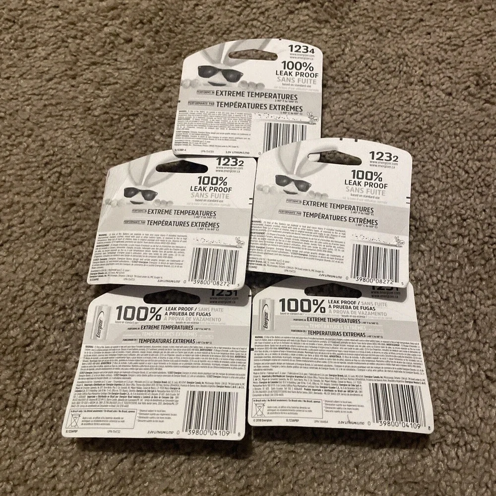 Energizer‎ 123 Lithium Batteries 4pc, 2 2 pc, 2 1 pc 10 123 lithium batteries